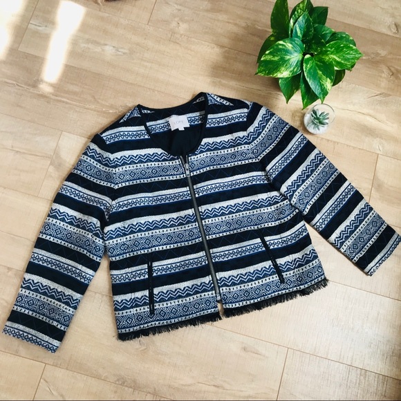 LOFT Woven Fringe Blazer - Picture 3 of 8